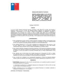 Modifica Resolución Nº 3.772, de 2014, que suspende Resolución Nº 6.972, de 2013, y prohíbe la aplicación y uso de anabólicos con fines de promoción del crecimiento en bovinos de la Región de Magallanes y la Antártica Chilena