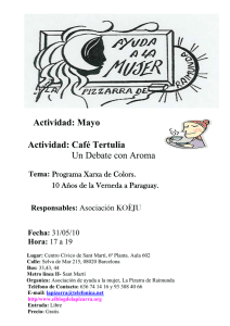 Actividad: Mayo Actividad: Café Tertulia Un Debate con Aroma