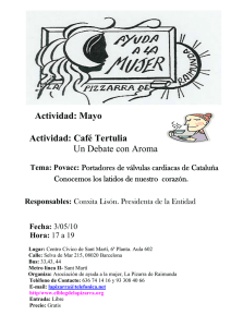 Actividad: Mayo Actividad: Café Tertulia Un Debate con Aroma