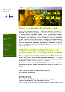 Informe Agroclimático- Julio 2012
