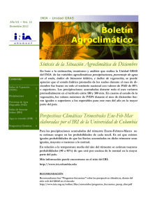 Informe Agroclimático - Diciembre 2012