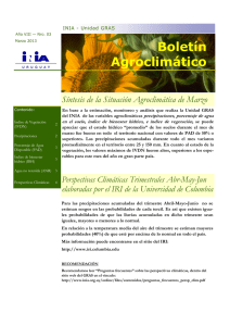 Informe Agroclimático - Marzo 2013