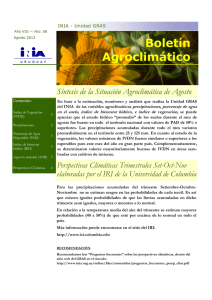 Informe Agroclimático - Agosto 2013