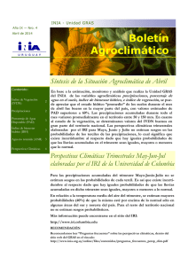 Informe Agroclimático - Abril 2014