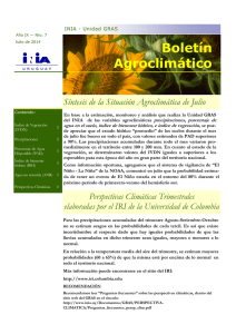 Informe Agroclimático - Julio 2014