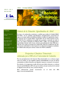 Informe Agroclimático - Abril 2016