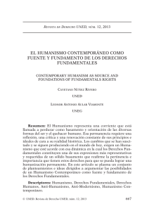 EL HUMANISMO CONTEMPOR&Aacute;NEO COMO FUENTE Y FUNDAMENTO DE LOS DERECHOS FUNDAMENTALES