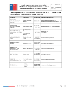 Listado empresas autorizadas para monitoreo de cerezas en Systems approach para exportación (2016-08-03)