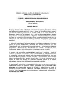 5. PRONUNCIAMIENTOCONSEJONACIONALAREADEMEDIOSCOMUNICACI N CIUDADANOSCOMUNITARIOSDIC2010.pdf