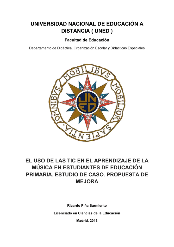 UNIVERSIDAD NACIONAL DE EDUCACIÓN A DISTANCIA ( UNED )