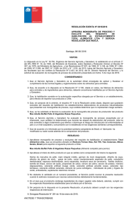 RESOLUCIÓN EXENTA Nº:3018/2016 APRUEBA  MONOGRAFÍA  DE  PROCESO  Y EXCLUYE  DEL 