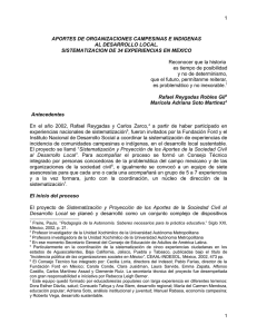 APORTES DE ORGANIZACIONES CAMPESINAS E INDIGENAS AL DESARROLLO LOCAL. 1