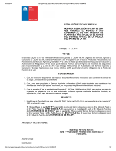 Modifica resolución N° 8,807 de 2014 que autoriza el ingreso y uso experimental de una muestra de plaguicida RAK 2 Plus, en el marco del control oficial de la polilla del racimo de la vid