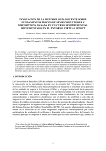 INNOVACIÓN DE LA METODOLOGÍA DOCENTE SOBRE FUNDAMENTOS FÍSICOS DE SEMICONDUCTORES Y