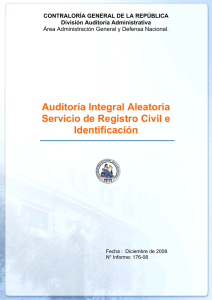 informe sobre la gestión del Registro Civil
