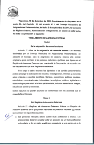 Reglamento aesorías diputados 2012