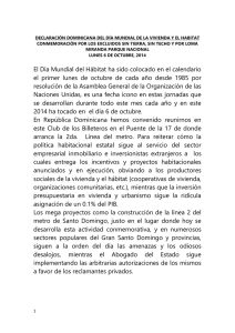 DECLARACIÓN DOMINICANA FINAL DEL DÍA MUNDIAL DE LA VIVIENDA Y EL HABITAT.pdf [339,49 kB]