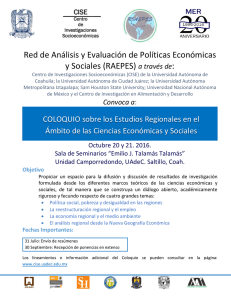Coloquio sobre los Estudios Regionales en el Ámbito de las Ciencias Económicas y Sociales
