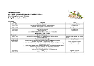 Programación Foro Mesoamericano de los Pueblos (Minatitlán, Veracruz, México, 8-10 de abril 2011).pdf [142,33 kB]