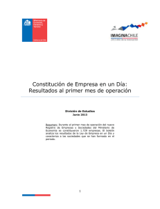 Constitución de Empresa en un Día:  División de Estudios