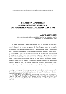 DEL MIEDO A LA ALTERIDAD AL RECONOCIMIENTO DEL CUERPO:
