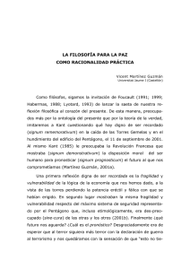 LA FILOSOFÍA PARA LA PAZ COMO RACIONALIDAD PRÁCTICA