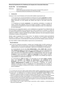 Manual de fiscalización de la Sindicatura de Comptes de la... Sección 703: Las recomendaciones