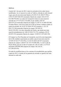Ver NOTA 6 con los nuevos contratos de arriendo