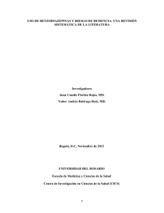 USO DE BENZODIAZEPINAS Y RIESGO DE DEMENCIA: UNA REVISIÓN  Investigadores