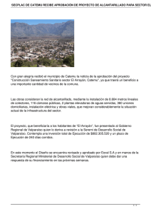 Con gran alegría recibió el municipio de Catemu la noticia... &#34;Construcción Saneamiento Sanitario sector El Arrayán, Catemu&#34;, ya que traerá un...