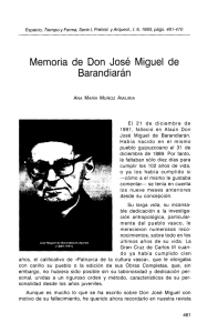 Memoria de Don José Miguel de Barandiarán