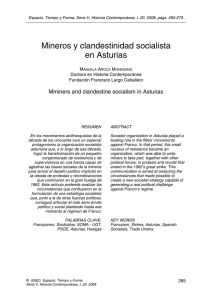 Mineros y clandestinidad socialista en Asturias Mminers and clandestine socialism in Asturias M