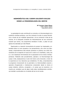 HERMENÉUTICA DEL CUERPO DOLIENTE-DOLIDO DESDE LA FENOMENOLOGÍA DEL SENTIR