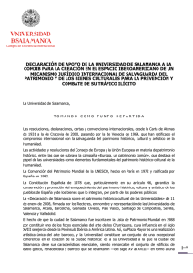 Declaracion de apoyo de la Universidad de Salamanca a la COMJIB