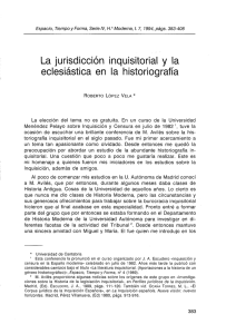 La jurisdicción inquisitorial y la eclesiástica en la historiografía