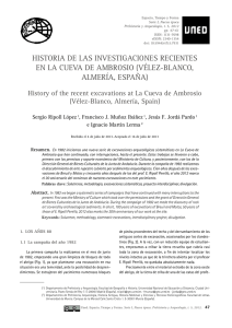 HISTORIA DE LAS INVESTIGACIONES RECIENTES EN LA CUEVA DE AMBROSIO (VÉLEZ-BLANCO,