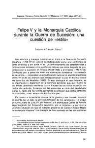 Felipe V y la Monarquía Católica cuestión de «estilo»