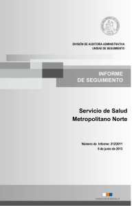 Servicio de Salud Metropolitano Norte Número de  Informe: 212/2011