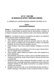 LEy n° 1.328/1998 DE DEREchO DE aUtOR y DEREchOS cOnEXOS