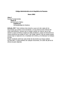 Código Administrativo de la República de Panama Enero 2002 Libro I