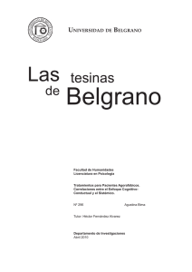 Tratamientos para Pacientes Agorafóbicos. Correlaciones entre el Enfoque Cognitivo-Conductual y el Sistémico.