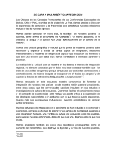 Declaración conjunta de Iglesias de Chile, Perú y Bolivia 