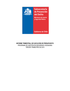 Informe Programa de Gestión en Seguridad Ciudadana (Glosa N° 08), Tercer Trimestre 2015.