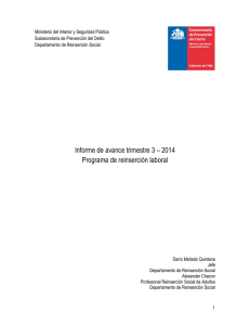 Informe Programa Reinserción Laboral  III Trimestre 2014