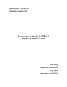 Programa de Reinserción Laboral Informe Trimestre 4-2012