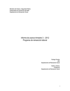 Programa de Reinserción Laboral Informe Trimestre 3-2012