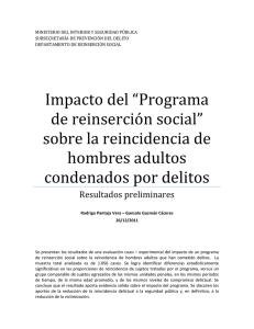 Informe Evaluación de Impacto preliminar programa Reinserción Social 2011