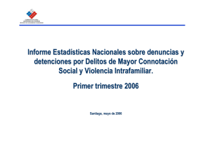 Informe Estadísticas Nacionales sobre denuncias y Social y Violencia Intrafamiliar.