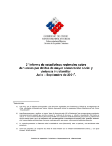 3° Informe de estadísticas regionales sobre violencia intrafamiliar.