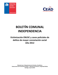 BOLETÍN COMUNAL INDEPENDENCIA  Victimización ENUSC y casos policiales de